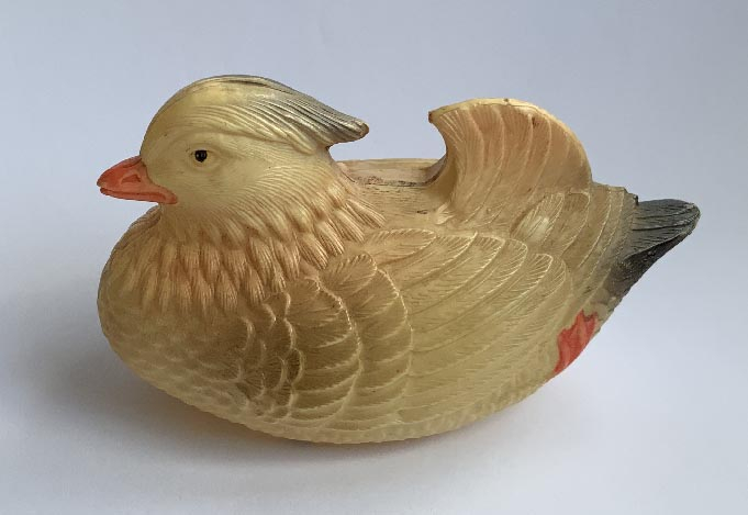 circa 1920-30's celluloid duck rattle toy